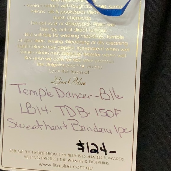 Lisa Blue TEMPLE DANCER Sweetheart Bandeau 1pc - Black (#36) - Picture 7 of 11